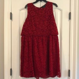 Red lace dress